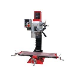 
Table transversal XL (700x180mm).
Contrôle de vitesse variable avec DRO.
Contrôle de profondeur de perçage avec DRO.
Commutateur de rotation droite / gauche.
Guidage de la table transversale et de la tête de fraisage par queue d´aronde.
Large plage d´applications, grâce aux engrenages rotatifs.
Volant indépendant lors des opérations de fraisage.
Descente de broche par cabestan lors des opérations de perçage.
Table transversale de haute qualité avec échelle et butées.
Machine idéale pour les écoles, mécaniciens de précision et les bricoleurs.
Alimentation automatique de l´axe X optionnel.
Garantie 2ans




Données sur les moteurs







Puissance moteur S1 W


600







Voltage


230V







Longueur de câble


1,7 m







dimensions







Capacité charge maxi kg


55







Dimensions table mm


700 x 180







Portée en mm


160







Dimensions machine mm


990 x 590 x 908







Caractéristiques techniques







Support de broche de perçage


MK3 / MT3 (M12)







Vitesse de broche min-1


50-2250







Diamètre maximum de la fraise à surfacer en mm


63







Diamètre maximum de fraise en mm


16







Dimensions rainure en T


12







Inclinaison de la tête


+/- 90°







Course axe Z mm


265







Course axe Y mm


165







Course axe X mm


480







distance maximale table-broche mm


315







Capacité maxi de perçage en acier


ø 13







Course de la broche [mm]


50







Poids







Poids net kg


113







Poids brut kg


141







emballage







Hauteur emballage mm


880







Largeur emballage mm


720







Longueur emballage mm


710







Information générale







Code EAN


9120039909295




