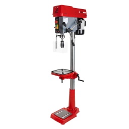 
Perceuse avec variateur de vitesse et affichage numérique. 
Différentes vitesses permettent de travailler avec différents matériaux.
Plage de vitesse en 2 étapes (I) : 190-730 min-1 (II) : 720-2700 min-1 par transfert de courroie.
Base solide pour un bon équilibre de la machine.
Colonne en acier massif, poli et résistant à la torsion.
Rainures en T de 16 mm
Table de travail inclinée à ±45°.
Levier d'avance pratique avec échelle de profondeur.
Butée de profondeur de perçage réglable avec échelle pour un contrôle précis de la profondeur.
Protection repliable du mandrin en méthacrylate.
Garantie 2ans
Matériel inclus:Mandrin automatique B16/Ø 1-16 mm, B16. Câble de 1,8 m., laser de centrage, lampe de travail LED.




Données sur les moteurs







Puissance moteur S1 W


750







Voltage


230 V / 50 Hz







Longueur de câble


1,8 m







dimensions







Portée en mm


190







Dimensions table mm


290 x 290







Dimensions machine mm


368 x 680 x 1710







Caractéristiques techniques







Capacité maxi de perçage en acier


Ø20







Vitesse de broche min-1


(I): 190 - 730 (I): 720 - 2700







Course de la broche [mm]


120







distance maximale table-broche mm


680







Distance base-broche


1180







Diamètre colonne


Ø73







Dimensions socle


500 x 290







Dimensions rainure en T


16










25







Niveau puissance sonore- vibreur







Niveau de pression acoustique en dB


<85







Poids







Poids brut kg


73







Poids net kg


68.50







emballage







Largeur emballage mm


600







Longueur emballage mm


1.430







Hauteur emballage mm


280







Information générale







Code EAN


9120058379871




