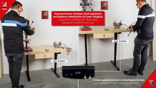 ÉTABLI BOIS HAUTEUR RÉGLABLE ÉLECTRIQUEMENT WB150ELIFT_230V PROMOTION 