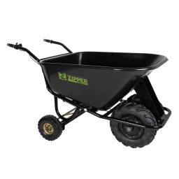 La brouette électrique ZIPPER ZI-EWB300-160L est idéal pour transporter des marchandises en vrac sur notre parcelle, à la campagne ou dans notre jardin. Permet de transporter du bois de chauffage, de l'herbe coupée, des briques, de la terre, du sable, des sacs...etc. De plus, le moteur électrique permet de travailler même dans des espaces fermés, des entrepôts industriels, des serres, etc. Le ZI-EWB300-160L fait partie de la série All-In-One et la batterie est donc compatible avec d'autres appareils ZIPPER.
Garantie 2ans
(tronçonneuse/tondeuse à gazon/tondeuse à gazon/souffleur de feuilles,....) Les roues arrière robustes garantissent une bonne résistance de la brouette qui permet de charger jusqu'à 300 kg, tandis que les deux roues avant offrent une excellente traction sur tous les types de terrains.

Travail efficace grâce à la puissante batterie lithium-ion.
Autonomie jusqu'à 2,5 heures.
Vous pouvez confortablement contrôler la vitesse et freiner à partir de la poignée droite.
Capacité de 160 litres et charge maximale de 300 kg
Dimensions des deux pneus avant: 16x5,00-8 (entraînement)
Dimensions des 2 roues arrière : 10
