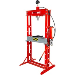 
Actionnement du piston par pompe manuelle ou pneumatique par pédale.
Pression de service : 0,75 MPa (7,5 bars) – 0,85 MPa (8,5 bars)
Structure robuste, avec des profils très épais, aptes à supporter les grands efforts auxquels elle va être soumise.
Convient pour presser, plier, redresser, monter et démonter des roulements, etc.
Manomètre de lecture de pression.
Cylindre chromé de haute qualité
Huile recommandée : HLP46 –1 L
Dimensions du tableau: 230 x 80 x 28 mm
Garantie 2ans




dimensions







Largeur du banc


605







Plage de travail mm


30 - 1045







Force de compression


30







Course en mm


162







Dimensions machine mm


930 x 700 x 1865







Niveau puissance sonore- vibreur







Niveau de pression acoustique en dB


<70







Poids







Poids brut kg


137







Poids net kg


123.18







emballage







Largeur emballage mm


330







Longueur emballage mm


1.660







Hauteur emballage mm


350







Information générale







Code EAN


9120058379130




