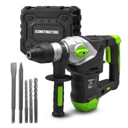 Marque:CONSTRUCTORGarantie:5 ansDescription:Ce marteau perforateur 1500W de la marque Constructor est un outil indispensable pour tous bricoleurs. Dotée d'une puissance de 6 J, ce monstre de puissance vous accompagnera dans tous vos travaux de construction ou de rénovation. Il est capable de percer aussi bien le bois (40 mm), l'acier (13 mm) ou la pierre (32 mm). Il dispose d'une vitesse variable afin de vous adapter au mieux à la surface de travail. Cet outil vous offre un excellent confort d'utilisation grâce à sa poignée soft grip et son système antivibrations. Vous travaillerez confortablement et en toute sécurité.
Fonctions:Ce puissant marteau perforateur dispose de 3 fonctions :- fonction forage à percussion : Idéal pour travailler la brique, le béton ou la pierre naturelle- fonction perçage au marteau : Idéal pour percer dans la brique, le béton et la pierre naturelle- fonction perçage : Idéal pour percer dans le bois, les matériaux synthétiques et le métalAccessoiresCet outil est livré en coffret avec plusieurs accessoires :- 3 mèches: une de 12 x 150 mm, une de 10 x 150 mm et une de 8 x 150 mm- Un burin pointu de 14 x 250 mm- Un burin plat de 14 x 250 mmCaractéristiques :- Voltage : 230-240V / 50Hz- Vitesse à vide : 0-880tpm- Puissance : 1500W - 6J- Mandrin : SDS- Capacité (bois-acier-pierre) : 40-13-32mm- Coffret : oui- 3 fonctions- Poignée softgrip- Système antivibrations- Puissant : 6 Joules- Vitesse variable- Livré avec 3 mèches: 1 de 12x150mm + 1 de 10x150mm + 1 de 8x150mm, 1 burin pointu de 14x250mm et 1 burin plat de 14x250mm- Garantie 5 ansCode EAN/GLN:5411074182618Poids:8.00 kg