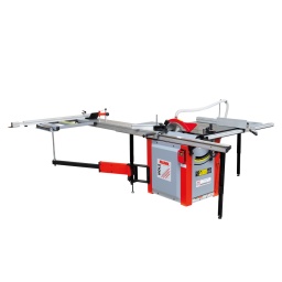 
Lame ajustable en hauteur et inclinable jusqu’à 45° à droite. Réglage par deux volants indépendants.
Disque Ø 315, qui permet une capacité de coupe de 100mm (90º)
Table de sciage en fonte d’acier assure une longue durabilité de la machine et avec rallonge de sortie en mécano-soudé.
Chariot de sciage ras de lame en aluminium de 2000mm
Capacité de coupe de lame a guide 940 mm.
Garantie 2ans
Livrée avec:Lame T.C.T. Ø 315, rallonges de table, guide de refente, guide d´onglet, butée de délignage et poussoir.




Données sur les moteurs







Puissance moteur S6 W


4000







Puissance moteur S1 W


3000







Voltage


230V







dimensions







Dimensions table mm


800x820







Dimensions rallonge


500x310 / 800x440







Hauteur table mm


870







Buse d´aspiration


100







Chariot aluminium mm


2000x270







Dim. table coulissante mm


540x760







capacité de coupe







Profondeur de coupe maxi 90° mm


100







Capacité coupe maxi mm


1900







Profondeur de coupe maxi 45°mm


80







Capacité coupe lame a guide


1250







Scie circulaire







Ø Lame / alésage mm


315







Ø Inciseur / alésage mm


90







Vitesse de la lame de scie en min-1


4000







Vitesse rotation inciseur min-1


5800







Inclinaison lame


0°-45°







Poids







Poids net kg


263







Poids brut kg


295.50







emballage







Hauteur emballage mm


1.047







Largeur emballage mm


741







Longueur emballage mm


910







Information générale







Code EAN


9120039903934




