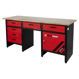 L'établi HOLZMANN WT1700 avec 6 tiroirs et une armoire ainsi qu'un plan de travail en bois de 25 mm d'épaisseur est parfait pour votre atelier. Il dispose d'un grand espace de rangement, d'un grand comptoir pour travailler confortablement Pieds réglables pour l'adapter à tout type de sol.

Établi durable et robuste avec renforts latéraux.
Finition avec peinture électrostatique, qui garantit une grande durabilité et une protection contre la corrosion.
L'établi est livré démonté.
Idéal pour les ateliers, les garages et les centres de formation.
Dimensions de l'armoire:564 x 446 x 384 mm
Dimensions porte de l'armoire:480 x 385 mm




dimensions







Hauteur table mm


815







Dimensions machine mm


1700 x 600 x 815







Capacité charge maxi kg


200







Servante dátelier und étagére







Nombre de tiroirs


6







Capacité charge maxi. kg


35







Dimensiones des tiroirs mm


455 x 440 x 80







Poids







Poids brut kg


73







Poids net kg


67.40







emballage







Largeur emballage mm


630







Longueur emballage mm


1.730







Hauteur emballage mm


340







Information générale







Code EAN


9120058379178




