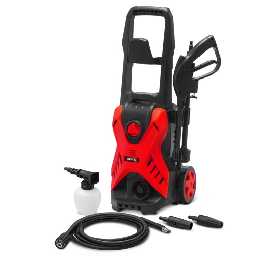 Nettoyeur haute pression 1700W - 135 bars sur roues - Buse turbo et buse rotative