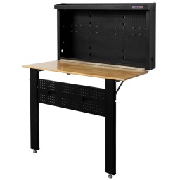L'établi HOLZMANN WB120FOLD est idéal pour les espaces restreints. Grâce à sa conception pliable, il se replie pour un gain de place minimal. Le panneau perforé fourni vous permet de ranger vos outils de manière ordonnée grâce à ses crochets. Fixation murale uniquement.

FIXATION MURALE UNIQUEMENT
Établi pliable pour un rangement compact
Le panneau perforé est équipé de crochets pour suspendre vos outils.
Caractéristiques du panneau perforé :
Taille des trous : Ø 5,5 mm
Espacement des trous : 25,4 mm
Capacité maximale de l'établi : 135 kg, charge maximale : 1 kg Charge du panneau perforé : 5 kg
Dimensions du produit plié : 1205 mm x 265 x 950 mm
Plan de travail en hévéa (1200 x 600 x 20 mm)

Matériel inclus: Établi avec 20 crochets



dimensions







Hauteur table mm


~900







Dimensions machine mm


1205 x 825 x 1620







Capacité charge maxi kg


135







Poids







Poids brut kg


31







Poids net kg


28







emballage







Largeur emballage mm


690







Longueur emballage mm


1.240







Hauteur emballage mm


165







Information générale







Code EAN


9120132140830


