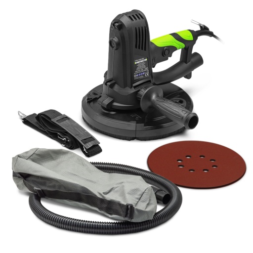 Ponceuse plâtre 1220W - 225mm avec sac récupérateur et 8 abrasifs