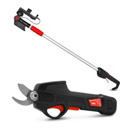 Marque:ELEM Garden TechnicGarantie:3 ansDescription:Tailler des buissons et des arbustes avec un sécateur manuel est un travail compliqué. Grâce à ce sécateur rechargeable Elem Garden Technic cela devient un jeu d'enfants. Par une simple pression sur la gâchette, le travail est effectué. De plus, grâce à son manche télescopique, vous pouvez accéder à des branches difficiles d'accès (hauteur de travail environ 3M). Il peut couper des branches jusqu'à 25 mm. Très pratique, il possède une tête orientable horizontalement et verticalement.Ce sécateur est livré avec une batterie et un chargeur.
Caractéristiques :- Batterie 7,2V lithium 1,5Ah- Temps de charge: 1H- Nombre de coupes en charge max: 8 mm (800coupes) - 10 mm (700 coupes) - 15 mm (300 coupes) - 20 mm (80 coupes)- Capacité de coupe: max 25mm- Livré avec un manche télescopique (hauteur max 190cm)- Tête orientable: horizontalement à 360° et verticalement (5 positions 0-90°)- Léger et maniable- Livré avec une batterie et un chargeur.- Garantie 3 ansCode EAN/GLN:5411074232702Poids:2.60 kg