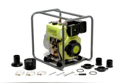 Pompe à eau avec moteurau diesel

jusqu'à 833 litres / minute, 50 m³ par heure
25 m de hauteur d'eau maximum


Fonctionnalités et avantages

Encombrement limité
Extrêmement compact
cadrestable et pratique à poser
Grand réservoir pour une durée de fonctionnement accrue
Système d'alarme en cas de manque d'huile
Nettoyage facile du corps après dépose de 4 vis
Garantie 2ans

Données techniques

Moteur 4-Temps, 1 Cylindre, refroidi à air.
Cylindrée: 305 cm³
Carburant: Diesel (routier)
Sortie max: 6.7hp/3.600 rpm
Capacité du réservoir:3.5 L
Capacité du réservoir d'huile: 1.1L
Hauteur d'aspiration: 8 m
Hauteur d'eau maximum: 25m
Débit max: 50m³/h (833 litres/minute)
Starter Manuel à tirette
Dimensions du cylindre (mm): 78x62
Huile de moteur de type SAE 10W/30 Hiver/Ete (minérale)
PoidsNet: 47kg
Dimension du produit en mm: 540*440*540mm
Raccordement des tuyaux 80mm (3'')
Dimensions du carton: 55 x 45 x 55cm


