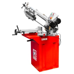 
Dimension du ruban: 21100x20x0,9mm
Une configuration de la machine solide avec une cadre de la scie, particulièrement résistant à la torsion sans vibration, permettent un bon déroulement de la scie et obtenir des résultats optimaux de coupe.
Le manomètre permet un réglage précis de la tension de la lame.
Bras pivotant permettant des coupes d'onglet.
Moteur puissant pas à pas assure des performances de coupe élevée et vitesse constante
Vitesse de descente réglable en continu par vérin hydraulique.
Étaux robuste en fonte avec levier de dégagement rapide et butée de la pièce.
Garantie 2ans
Inclus dans la livrasion:Lame de scie, socle, butée de la pièce, le dispositif d'arrêt automatique et un dispositif de refroidissement, manomètre




Données sur les moteurs







Puissance moteur S1 W


750







Voltage


230V 50Hz







capacité de coupe







Capacité de coupe tube massif Ø 90° mm


170







Capacité de coupe tube massif Ø 45° mm


140







Capacité de coupe tube massif Ø 60° mm


70







Capacité de coupe LxA á 90° mm


180x170







Capacité de coupe LxA á 45° mm


140x170







Capacité de coupe LxA á 60° mm


80x60







Scies á ruban







Dimensions banda mm


2110







Ancho banda mm


20







Vitesse bande abrasive m/min


65







Volants mm


260







Poids







Poids brut kg


173







Poids net kg


145







emballage







Largeur emballage mm


560







Longueur emballage mm


1.150







Hauteur emballage mm


930







Information générale







Code EAN


9120058376900




