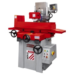 
Rectifieuse plane manuelle avec des dimensions compactes et une conception robuste
Socle de la machine en fonte stable et résistante à la torsion pour une rigidité et une stabilité maximale.
Table de serrage (400 x 200 mm) avec plaque de serrage électromagnétique pour la fixation de la pièce avec fonction de démagnétisation (activable mécaniquement).
Volants de grandes dimensions.
Glissière de table conçue comme un double rail en V avec bille en acier.
Guidage des mouvements transversaux et verticaux de la meule sans jeu
Garantie 1an


Meule corindon grain 46, adaptée à tous les types d'aciers courants.
Equipé d'une pompe d'alimentation en liquide de refroidissement et d'un réservoir externe, pour maintenir une température d'huile constante.
Pompe à liquide de refroidissement : 40 W 12l/min
Dispositif de rodage disponible directement sur la machine pour réaffûter la meule (y compris le diamant de rodage)
Graissage centralisé manuel de tous les guides.
Rectification de pièces jusqu'à 480 x 200 x 350 mm possible
Indicateur de position 2 axes (entrée de la meule et position de la table)

Matériel inclus:Meule (Ø200 x 13 mm, 46 corindon blanc), pompe à liquide de refroidissement + réservoir externe, aides à l'équilibrage de la meule (arbre, support), outil, affichage 2 axes, lampe de travail à LED





Données sur les moteurs







Puissance moteur S1 W


1500







Voltage


400V / 50Hz







Vitesse rotation arbre min-1


2840







dimensions







Dimensions table mm


480 x 200







Hauteur table mm


1000







Dimensions machine mm


1600 x 1340 x 1730







Ponceuses







Vitesse avance tapis


manuell







Poids







Poids brut kg


990







Poids net kg


900







emballage







Largeur emballage mm


1.140







Longueur emballage mm


1.385







Hauteur emballage mm


1.970







Information générale







Code EAN


9120058378454




