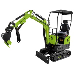La mini-pelle ZIPPER ZI-MBG850DS5, &eacute;quip&eacute;e d'un moteur diesel de 7,8 kW et pesant 900 kg, est id&eacute;ale pour les travaux d'excavation dans le jardin, les exploitations agricoles ou sur les chantiers. Ce kit comprend une attache rapide et trois godets. Elle dispose d'une amplitude de rotation du bras de 50&deg; (gauche) / 40&deg; (droite) et d'un si&egrave;ge pour l'op&eacute;rateur.
Garantie 2ans

Moteur diesel de 7,8 kW avec d&eacute;marrage &eacute;lectrique
Vitesse de d&eacute;placement maximale : 1,8 km/h
Force d'arrachement : 7,2 kN
Vitesse de rotation : 13 tr/min
Chenilles en caoutchouc de 180 mm de large
Largeur des chenilles : environ 1000 mm
Raccordement hydraulique pour tari&egrave;re/marteau
Amplitude de rotation du bras : Droite : 40&deg; ; Angle d'inclinaison : 50&deg;

Materiel inclus: godet/pelle de 400 mm de large, pelle de 200 mm de large, godet de tranch&eacute;e et attache rapide (m&eacute;canique).
Informations sur les fluides de fonctionnement :

Huile hydraulique recommand&eacute;e : HLP22 (env. 10 l)
Huile moteur recommand&eacute;e : 15W40 (env. 1,7 l)
Carburant : Diesel EN590 (max. 5,5 l)




Donn&eacute;es sur les moteurs







Puissance moteur S1 W


7800







Cylindr&eacute;e cc


531







D&eacute;marreur


Elektro/electric







Type de carburant


Diesel







Capacit&eacute; du r&eacute;servoir L


5,5







dimensions







Dimensions machine mm


2790 x 1000 x 2180







Niveau puissance sonore- vibreur







Niveau de puissance sonore en dB


93







Poids







Poids brut kg


1.020







Poids net kg


900







emballage







Largeur emballage mm


1.000







Longueur emballage mm


1.500







Hauteur emballage mm


2.200







Information g&eacute;n&eacute;rale







Code EAN


9120039236308




