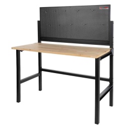 Le HOLZMANN WB142FOLD est l'établi parfait lorsque vous n'avez pas beaucoup d'espace. Grâce à la table de travail pliante, elle peut être pliée à une taille minimale pour économiser de l'espace. Le panneau perforé de 1125 x 480 mm fournie avec le produit vous permet de placer vos outils proprement et proprement grâce aux 10 crochets inclus.

Dimensions du tableau: 1197 x 600 x 25 mm
Type bois: Sapin
Dimensions panneau perforé: 1125 x 480 mm
Dimensions du trou du panneau: Ø 3.8 mm
Distance entre trous du panneau:15 mm
Dimensions produit plié: 1215 x 113 x 1420mm
Hauteur de la table de travail:845 mm
Dimensions de l'emballage: 1215 x 646 x 1420 mm
Charge maximale établi:150 kg
Charge max. du panneau perforé:10 kg




dimensions







Dimensions machine mm


1215 x 646 x 1420







Capacité charge maxi kg


150







Hauteur table mm


845







Poids







Poids brut kg


24







Poids net kg


22







emballage







Largeur emballage mm


645







Longueur emballage mm


1.230







Hauteur emballage mm


130







Information générale







Code EAN


9120058379192




