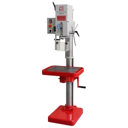 
Table en fonte trempé et rectifie, de grandes dimensions, réglable en hauteur et rotation autour de la colonne 360º.
Table équipé avec rainures en T (14mm), pour faciliter la fixation d’étaux, etc.
Grande flexibilité grâce à sa tête pivotante (360º), et réglable en hauteur.
Interrupteur pour la fonction de taraudage.
Alimentation par cabestan de 3 bras.
Engrenages trempes et rectifiées, en bain d´huile.
Puissante moteur 2 pas, assure la maxima performance, un travail continue, et 8 vitesses.
Colonne rectifie et poulie, résistent a la torsion.
Protecteur broche, réglable en hauteur, avec interrupteur de sécurité.
Indicateur / échelle de profondeur, partie frontal de la machine.
Matériel inclus: Mandrin auto-serrant 16MM, protecteur mandrin
Garantie 2ans




Données sur les moteurs







Puissance moteur S1 W


650 / 900







Voltage


400V / 3 / 50Hz







dimensions







Portée en mm


255







Dimensions table mm


500 x 350







Caractéristiques techniques







Support de broche de perçage


MK3/MT3







Capacité de perçage maxi en mm


25







Taille de filetage max.


M10







Vitesse de broche min-1


(8) 105-2900







Course de la broche [mm]


120







Distance base-broche


1200







Diamètre colonne


100







Dimensions socle


500 x 400







Dimensions rainure en T


14







distance maximale table-broche mm


820







Poids







Poids net kg


190







Poids brut kg


215







emballage







Hauteur emballage mm


720







Largeur emballage mm


570







Longueur emballage mm


1.670







Information générale







Code EAN


9120058373718





