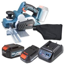 Marque:X-PERFORMERGarantie:3 ansDescription:Optez pour la performance et la pr&eacute;cision avec ce rabot rechargeable X-Performer.Id&eacute;al pour les travaux d'ajustement des portes, de pr&eacute;paration de surface en bois, il offre libert&eacute; de mouvement et puissance.Gr&acirc;ce &agrave; une puissance de 20V, une vitesse de rotation de 12000 tours par minute, une poign&eacute;e softgrip et un moteur brushless apportant une puissance plus &eacute;lev&eacute;e et une dur&eacute;e de vie plus longue cette visseuse &agrave; chocs r&eacute;pondra &agrave; toutes vos exigences, m&ecirc;me les plus &eacute;lev&eacute;es.
Il est livr&eacute; avec une batterie 2Ah, une batterie 4Ah et un chargeur rapide(1H pour une batterie 2Ah et 2H pour batterie 4Ah).Le rabot sans fil PXPL82BL-S24A est garanti 10 ans(les batteries et le chargeur sont garantis 2 ans)Caract&eacute;ristiques :- Puissance: 20V max- Vitesse: 12000 t/min- Largeur de rabotage : 82mm- Profondeur de rabotage max : 8mm- Profondeur de rainurage : 2mm- Livr&eacute; en boite couleur avec 1 batterie 2Ah, 1 batterie 4Ah et 1 chargeur rapide.- Poign&eacute;e soft grip- Livr&eacute; avec un sac r&eacute;cup&eacute;rateur de poussi&egrave;res et un guideCode EAN/GLN:5411074315290Poids:4.30 kg