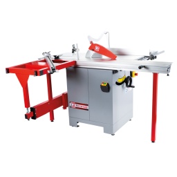 
Lame ajustable en hauteur et inclinable jusqu’à 45° à droite. Réglage par deux volants indépendants.
Table de sciage en fonte grise massive, assure une longue durabilité de la machine, et avec rallonge de table et table de sortie en mécano-soudé.
Disque Ø 315, qui permet une capacité de coupe de 85mm (90º)
Lame accessible et facile à changer.
Chariot de sciage ras de lame en aluminium de 1600mm pour coupes parallèles exactes, avec table coulissante et guide de chariot télescopique.
Guide parallèle, monte sur robuste barre chromé avec son échelle parfaitement graduée
Capacité de coupe de lame a guide 900 mm (aprox)
Espace nécessaire dans l´atelier : 3200x3000x1900 mm.
Aspiration minimum : 570 m3/h
Hypotension minimum aspirateur : 1000Pa
Niveau puissance acoustique LWA: 103 dB(A)
Niveau pression sonore LPA: 89,5 dB(A)
Garantie 2ans
Inclus à la livraison :Lame T.C.T., rallonges de table, guide de refente, guide d´onglet, butée de délignage et poussoir.




Données sur les moteurs







Puissance moteur S1 W


2200







Voltage


230V / 50Hz







Puissance moteur S6 W


3100







dimensions







Dimensions table mm


800 x 365







Hauteur table mm


850







Dimensions rallonge


350 x 365







Rallonge lateral mm


800 x 540







Chariot aluminium mm


238 x 1600







Buse d´aspiration


100







Dimensions machine mm


3000 x 3200 x 1200







capacité de coupe







Profondeur de coupe maxi 90° mm


85







Profondeur de coupe maxi 45°mm


60







Capacité coupe maxi mm


1400







Capacité coupe lame a guide


900







Scie circulaire







Ø Lame / alésage mm


315/(30)







Vitesse de la lame de scie en min-1


4000







Niveau puissance sonore- vibreur







Niveau de puissance sonore en dB


103







Niveau de pression acoustique en dB


89,5







Poids







Poids brut kg


199







Poids net kg


146.50







emballage







Largeur emballage mm


750







Longueur emballage mm


850







Hauteur emballage mm


925







Information générale







Code EAN


9120058378294




