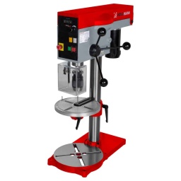 Avec la perceuse à colonne compacte HOLZMANN SB18B16VN avec laser de centrage, lampe de travail à LED et vitesse de perçage variable réglable via le bouton de vitesse, vous pouvez effectuer des travaux de perçage sans effort et avec précision.
Garantie 2ans

Base solide pour un bon équilibre de la machine.
Colonne en acier, solide et polie, résistante à la torsion.
Levier d'avance pratique avec échelle de profondeur.
Butée de profondeur de perçage réglable, avec échelle pour un contrôle précis de la profondeur.
Protecteur de mandrin pliable en méthacrylate.
Laser de centrage
Réglage de la vitesse de perçage par bouton rotatif de 350 à 2500 min-1

Matériel inclus: Mandrin automatique B16/Ø 1-16 mm, laser de centrage, lampe de travail LED.



Données sur les moteurs







Puissance moteur S1 W


550







Voltage


230 V / 50 Hz







dimensions







Portée en mm


115







Dimensions table mm


Ø 220







Caractéristiques techniques







Capacité maxi de perçage en acier


Ø 16







Vitesse de broche min-1


350 - 2500







distance maximale table-broche mm


300







Distance base-broche


420







Diamètre colonne


58,5










30







Support de broche de perçage


MK2 / MT2







Niveau puissance sonore- vibreur







Niveau de puissance sonore en dB


84







Niveau de pression acoustique en dB


70







Poids







Poids brut kg


24







Poids net kg


22.50







emballage







Largeur emballage mm


380







Longueur emballage mm


660







Hauteur emballage mm


275







Information générale







Code EAN


9120132140618


