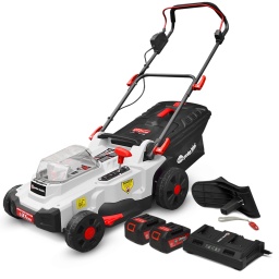 Marque:ELEM Garden TechnicGarantie:3 ansDescription:Prévue pour la tonte de petits et moyens terrains, cette tondeuse à gazon sans fil de la marque Elem Garden Technic est équipée de deux batteries lithium 20V. Elle dispose d’une largeur de travail de 37 cm et d’un bac récolteur de 35 litres. Vous pouvez à tout instant ajuster la hauteur de coupe sur 5 positions grâce à son système de réglage centralisé (25-75mm). Elle possède également une fonction mulching qui permet à votre gazon de garder son éclat. Son carter en polypropylène est très léger et ne demande que très peu d’entretien.Elle est équipée d'un moteur à induction qui lui garantit une grande durée de vie.Cette tondeuse à gazon sans fil est livrée avec deux batteries 20 V et un chargeur double.Maintenant, pour une meilleure autonomie, cette tondeuse TDE40V37-LI2BF est livrée avec 2 batteries 4Ah et non plus 2 batteries 2Ah.
Caractéristiques :- Batterie LITHIUM: 4 Ah- Largeur de coupe: 37 cm- Carter polypropylène- Hauteur de coupe centralisée 6 positions (25-75 mm)- Temps de charge batterie: 2 H- Capacité du bac récolteur: 35 L- Fonction mulching- Batteries et chargeur inclus- Garantie 3 ansCode EAN/GLN:5411074202804Poids:14.00 kg