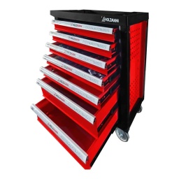 La servante d'atelier HOLZMANN WW770W est doté de sept tiroirs de deux tailles différentes, tous montés sur glissières à roulements à billes. Il offre un compartiment de rangement pratique, une poignée robuste et un système de verrouillage sécurisé. Ses roulettes à roulement souple avec freins assurent mobilité et stabilité. Il est équipé d'un jeu d'outils complet de 261 pièces en acier au chrome-vanadium de haute qualité, idéal pour un usage professionnel et domestique.
Garantie 2ans

Utilisation mobile grâce à une poignée pratique et un système de verrouillage.
Durable et robuste grâce à sa construction à parois renforcées.
La finition thermolaquée offre une résistance accrue à la rouille. Comprend des outils en chrome-vanadium de haute qualité.
Jeu d'outils de 261 pièces.

1 cliquet 1/4