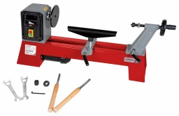Tour à bois parfait pour les petites pièces telles que les figurines ou pour la construction de miniatures et de modélisme. Des pièces d'une longueur maximale de 500 mm et d'un diamètre de 350 mm peuvent être placées entre la poupée avec filetage M18 et centre de grain à 4 dents et la contre-pointe. Un moteur à induction silencieux de 400 W avec 4 niveaux de vitesse garantit une rotation sans vibrations, même avec différents types de matériaux.
Garantie 2ans

Arbre de tête M18 x 2,5 mm
Haut niveau de concentricité de la broche.
Bâti, contre-poupée, support d'outil et tête en fonte grise.
Contrepoint MT2, avec système de réglage rapide.
Conduite en douceur grâce à sa courroie POLY-V.
Niveau de puissance sonore en dB(A) : 84
Niveau de pression acoustique en dB(A) : 71
Plateau frontale Ø145 mm, pieds en caoutchouc pour minimiser les vibrations.

Matériel inclus :Adaptateur M33x3,5 ; Ø plaque frontale : 145 mm, porte-outil : 300 mm, griffe d´entrainement de 4 dents
En option: Outils de tournage, gouges, rallonge D500BVL, etc.
