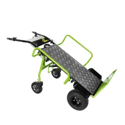 Le chariot à batterie ZIPPER ZI-ET260 est idéal pour le transport de marchandises aussi bien à titre professionnel que domestique. Petits entrepôts, petites industries et tous types de magasins. Également pour une utilisation à la maison, à la ferme, dans le jardin ou partout où vous avez besoin d'aide pour transporter des marchandises lourdes jusqu'à 260 kg. Le ZI-ET260 fait partie de la série ONE-FOR-ALL et la batterie est donc compatible avec d'autres appareils ZIPPER. (tronçonneuse/coupe-bordures/tondeuse à gazon/souffleur de feuilles,...)
Garantie 2ans

Travail efficace grâce à la puissante batterie Li-ion.
Autonomie jusqu'à 5 heures.
Contrôle confortable et sûr grâce au levier sur la poignée droite.
Capacité de charge maximale de 260 kg
Dimensions des pneus : 2x 13 x 5,00-6 (traction) et 2x 2,5-4,0 (roues de support)
La marche avant et la marche arrière peuvent être sélectionnées à l'aide du sélecteur sur la poignée de commande.
Le frein électronique peut être activé via un sélecteur, ainsi qu'un frein mécanique.
Les roues de support sont pliables pour gagner en maniabilité.
Panneaux latéraux coulissants pour le transport de marchandises plus volumineuses.
Levier d'embrayage pour débrayer l'entraînement électrique si vous souhaitez utiliser librement le chariot.

Matériel inclus: Batterie ZIPPER standard 40V/6 Ah et chargeur 97W pour batterie 6Ah. La batterie convient également à notre série ONE FOR-ALL (tondeuse à gazon, taille-haie, taille-haie, tarière, ....).



Données sur les moteurs







Puissance moteur S1 W


350







Voltage


40 V







Capacité de la batterie


240 Wh







Vie de la batterie


5







Temps de chargement


3







dimensions







Dimensions machine mm


1680 x 680 x 880







Poids







Poids brut kg


67.50







Poids net kg


58







emballage







Largeur emballage mm


670







Longueur emballage mm


1.160







Hauteur emballage mm


280







Information générale







Code EAN


9120039234984


