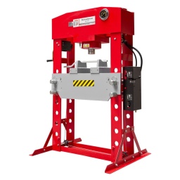 
Pour tous les travaux de réparation et les travaux de montage et démontage des roulements, axes, essieux, formage de pièces avec poinçons, douilles, matrices, arbres, etc.
Piston de cylindre haute qualité chromé avec 2 étapes
Retour automatique du piston.
Equipée d‘un manomètre pour la lecture de la pression de travail.
Relevage de la table de travail par treuil
Contrôle de la pression manuelle par une pompe à main. ou pneumatique
Garantie 2ans




dimensions







Dimensions machine mm


1350 x 990 x 1880







Course en mm


300







Force de compression


100







Plage de travail mm


113-813







Presse d´atelier







Distance entre les colonnes mm


785







Poids







Poids net kg


662







Poids brut kg


766







emballage







Hauteur emballage mm


2.040







Largeur emballage mm


420







Longueur emballage mm


1.150







Information générale







Code EAN


9120039902517




