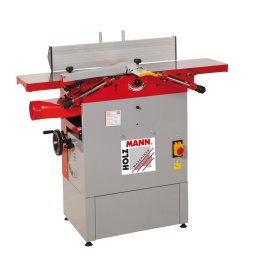 
Bâti mécano-soudé, rigide et robuste, assure une grande stabilité.
Guide de dégauchissage ajustable en aluminium, inclinable à 45º, arbre avec 3 fers.
Tables de dégauchissage en fonte gris pivotantes.
Avance automatique débrayable.
Le collecteur de copeaux permet un milieu de travail exempt de poussière et copeaux.

Livrée avec:3 fers réaffûtables, guide alluminium, et protecteur de l´arbre.
Garantie 2ans



Dégauchisseuses-raboteuses







Profondeur de passe maxi mm


3







Dimensiones guide dégau mm


720x135







Inclinaison guide dégau


90° -45°







Dimensions table de dégauchissage mm


1090x250







Hauteur table de dégauchissage mm


855







Données sur les moteurs







Puissance moteur S6 W


2100







Puissance moteur S1 W


1500







Vitesse d´avancement


8







Voltage


400V







dimensions







Dimensions machine mm


1100x420







Buse d´aspiration


100







dimensions des pièces







Épaisseur max. pièce mm


185







Raboteuse







Dimensions de la table


600x185







Profondeur de passe maxi mm


3







Ø Arbe mm







Ø Arbe mm


75







Vitesse rotation arbre


4000







Nombre de fers


3







Poids







Poids net kg


150







Poids brut kg


160







emballage







Hauteur emballage mm


740







Largeur emballage mm


500







Longueur emballage mm


1.130







Information générale







Code EAN


9120039902272


