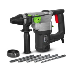 Marque:CONSTRUCTOR PROMOTIONALGarantie:2 ansDescription:Ce marteau perforateur 800W de la marque Constructor est un outil indispensable pour tous bricoleurs. Doté d'une puissance de 4 J, il vous accompagnera dans tous vos travaux de construction ou de rénovation. Il est capable de percer aussi bien le bois (42 mm), l'acier (13 mm) ou la pierre (26 mm).
FonctionsCe puissant marteau perforateur dispose de 3 fonctions :- fonction forage à percussion : Idéal pour travailler la brique, le béton ou la pierre naturelle- fonction perçage au marteau : Idéal pour percer dans la brique, le béton et la pierre naturelle- fonction perçage : Idéal pour percer dans le bois, les matériaux synthétiques et le métalAccessoiresCet outil est livré avec plusieurs accessoires :- 3 mèches: une de 8 x 150 mm, une de 10 x 150 mm et une de 12 x 150 mm- Un burin pointu de 10 x 150 mm- Un burin plat de 10 x 150 mmCaractéristiques :- Voltage : 230-240V / 50Hz- Vitesse à vide : 900 t/min- Fréquence de frappe : 4300 coups/min- Puissance : 800W - 4J- Mandrin : SDS 26mm- Capacité (bois-acier-pierre) : 42-13-26mm- 3 fonctions- Puissant : 4 Joules- Livré avec 3 mèches: 1 de 12x150mm + 1 de 10x150mm + 1 de 8x150mm, 1 burin pointu de 10x150mm et 1 burin plat de 10x150mm- Longueur du câble électrique : environ 190cm- Poids net : 2.625kg- Garantie 2 ansCode EAN/GLN:5411074231613Poids:4.50 kg