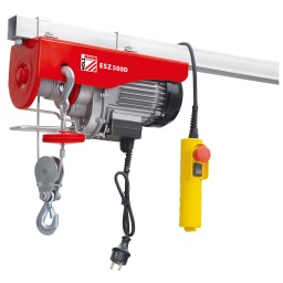 Différentes versions de palans électriques, adaptés pour le levage et le déplacement des charges dans les chantiers. 500kg

longe câble de travail, télécommande filaire.
carter en tôle d‘acier revêtue de peinture en poudre.
Moteur et boîte de vitesses en aluminium.
Garantie 2ans




Données sur les moteurs







Puissance moteur S1 W


900 S3(25%)







Voltage


230V 50Hz







Poids







Poids brut kg


17







Poids net kg


16.50







emballage







Largeur emballage mm


157







Longueur emballage mm


377







Hauteur emballage mm


250







Information générale







Code EAN


9120058376146




