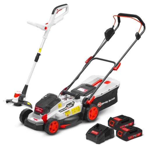 Tondeuse et coupe bordures rechargeables 20V max + 2 batteries