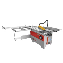 
Scie à format professionnel, conçu pour offrir confort et fiabilité au travail, avec la plus grande précision.
Chariot robuste en aluminium extra large de 360 mm permettant de couper des planches de grand format.
La construction en acier de grande épaisseur garantit une stabilité et une sécurité optimales.
Glissement du chariot très précis, il peut être verrouillé à n’importe quel point de la course.
Equipé avec moteur indépendant pour l´inciseur.
Inclinaison manuelle (90 ° / 45 °) du disque par volant frontale, très accessible et facile à lire par lecture analogique.
Hauteur réglable par volant latéral.
Protecteur de lame de scie avec prise d'aspiration inclus.
Robuste guide d'angle télescopique, avec 2buttes latéraux.
Capacité de coupe du disque de 990 mm
Guide parallèle, monté sur une barre chromée robuste et avec ancrage rapide.
Niveau puissance acoustique : 85,7 dB(A)
Niveau pression acoustique : 100 dB(A)
Garantie 2ans
Matériel inclus: Lame, inciseur, presseur, excentrique, guide de coupe d´onglet simple, régle télescopique, 2 butées latérales doublés.




Données sur les moteurs







Puissance moteur S1 W


3000







Voltage


400V / 3 / 50Hz







dimensions







Dimensions table mm


955x400







Hauteur table mm


900







Rallonge lateral mm


810x660







Chariot aluminium mm


1200x360







capacité de coupe







Profondeur de coupe maxi 90° mm


100







Profondeur de coupe maxi 45°mm


70







Capacité coupe lame a guide


990







Scie circulaire







Ø Lame / alésage mm


250-315 (/30)







Vitesse de la lame de scie en min-1


4300







Ø Inciseur / alésage mm


120 (/20)







Vitesse rotation inciseur min-1


8530







Inclinaison lame


0-45°







Puissance moteur inciseur, W


750







Niveau puissance sonore- vibreur







Niveau de puissance sonore en dB


100







Niveau de pression acoustique en dB


85,7







Poids







Poids brut kg


449







Poids net kg


389







emballage







Largeur emballage mm


990







Longueur emballage mm


1.310







Hauteur emballage mm


1.085







Information générale







Code EAN


9120058377709




