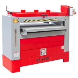 
Ponceuse professionnelle avec largeur de ponçage 640 mm (ZS 640P) ou 970 mm (ZS 970P)
Les deux cylindres de ponçage permettent le ponçage d’ébauche et de finition en une seule passe.
Tapis de haute qualité d’une grande longévité.
Cylindres de ponçage dynamiquement équilibrés pour un bon fonctionnement.
Haut rendement de ponçage.
Vitesse d‘avance réglable par variateur électronique, sans palier.
Ajustement aisé et rapide de la hauteur de ponçage.
L‘interrupteur magnétique du capot contrôle le mouvement des cylindres de ponçage.
Micro de securité pour acceder aux rouleaux.
Changement facile de la bande abrasive.
Machine appropriée pour les bois tendres et durs.
Garantie 2ans




Données sur les moteurs







Puissance moteur S6 W


5200







Puissance moteur S1 W


3700







Vitesse d´avancement


1,9-9,1 m/min







Voltage


400V







dimensions







Dimensions machine mm


1473x1219x889







dimensions des pièces







Épaisseur max. pièce mm


304







Épaisseur min. pièce mm


7







Ponceuses







Vitesse rotation cylindres min-1


1600







Diamétre cylindre de pongaje mm


127







Langeur maxi poncage mm


970







Poids







Poids net kg


300







Poids brut kg


390







emballage







Hauteur emballage mm


1.320







Largeur emballage mm


910







Longueur emballage mm


1.610







Information générale







Code EAN


9120039905044




