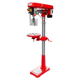 
Base solide pour un bon équilibre de la machine, avec rainures en T
Moteur d'aluminium selon les normes IP54.
Colonne en acier, solide, polie, et résistant à la torsion.
La table de travail peut être inclinée de -45 ° à + 45 ° et tourne également à 360 ° autour de la colonne
Écran de protection basculant et réglable
Butée de profondeur de perçage réglable, avec échelle pour le contrôle précis de la profondeur.
Garantie 2ans
Inclus dans la livraison:Mandrin auto serrant 1 à 16 mm, B16.




Données sur les moteurs







Puissance moteur S6 W


900







Puissance moteur S1 W


600







Voltage


230V







dimensions







Dimensions machine mm


830x320x1660







Dimensions table mm


ø300







Portée en mm


130-430







Caractéristiques techniques







Capacité de perçage maxi en mm


16







Dimensions socle


275x490







Diamètre de la broche mm


80







Distance base-broche


1300







distance maximale table-broche mm


740







Support de broche de perçage


MK2 / MT2







Vitesse de broche min-1


(5) 500-2500







Diamètre colonne


70 / 2







Poids







Poids net kg


56







Poids brut kg


58







emballage







Hauteur emballage mm


250







Largeur emballage mm


490







Longueur emballage mm


1.400







Information générale







Code EAN


9120039904061




