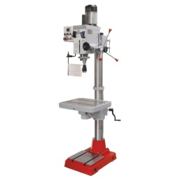 
Table en fonte de grandes dimensions avec surface usinée et rectifiée, pivotante et réglable en hauteur, rotation de la table de perçage à 360° autour de la colonne.
Table de travail de grandes dimensions et robuste, avec rainures en T (14mm) pour la fixation d´accessoires comme un étau.
Grande flexibilité grâce au pivotement de la tête de perçage et hauteur réglable.
Fonction automatique de taraudage et inversion de sens de rotation droite/gauche de série.
Descente au cabestan pour le perçage classique.
Engrenages en bain d'huile, trempé et rectifié.
Base lourde avec rainures en T, qui permettent le montage de pièces de grande hauteur.
Moteur puissant, avec fonctionnement très performant et silencieux pour un travail en continue.
Colonne de grandes dimensions et résistent a la torsion.
Protecteur méthacrylate réglable en hauteur, avec micro de sécurité.
Equipée d’une descente de précision actionnée par volant en façade, avec indicateur et échelle de profondeur.
Garantie 2ans
Matériel inclus:Mandrin 16 mm, réducteur CM3/ CM2, table de bridage.




Données sur les moteurs







Puissance moteur S6 W


1500







Puissance moteur S1 W


1100







Voltage


400V







Longueur de câble


2,5 m







dimensions







Dimensions table mm


550 x 480







Portée en mm


270







Hauteur maxi mm


2120







Caractéristiques techniques







Support de broche de perçage


MK4 / MT4







Course de la broche [mm]


120







Diamètre colonne


115







Distance base-broche


1260







distance maximale table-broche mm


790







Capacité maxi de perçage en acier


ø 32 (M16)







Capacité de perçage fonte


ø 40 (M20)







Vitesse de broche min-1


95-1600 (6)







Poids







Poids net kg


320







Poids brut kg


365







emballage







Hauteur emballage mm


1.910







Largeur emballage mm


720







Longueur emballage mm


640







Information générale







Code EAN


9120039900995




