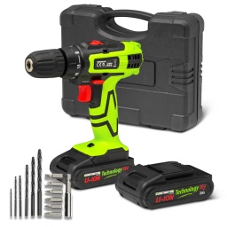 Marque:CONSTRUCTORGarantie:5 ansDescription:Perceuse-visseuse compacte pour les applications les plus variéesCoffret comprenant des accessoires pour percer et visserLampe intégrée pour éclairer la zone de travail
Equipement :Mandrin à serrage rapide2 batteries Lithium (20 V / 2 Ah)1 chargeur rapide 1HCoffret de transport13 accessoiresCaractéristiques :Type de batterie : LithiumTension batterie : 20 VCapacité des batteries : 2 AhCouple de rotation max : 28 NmØ de perçage dans l'acier : 8 mmØ de perçage dans le bois : 20 mmVitesse de rotation à vide : 0 - 400 / 0 - 1400 t/minMandrin auto serrant : 1 - 10 mmGarantie : 5 ansCode EAN/GLN:5411074215422Poids:2.00 kg